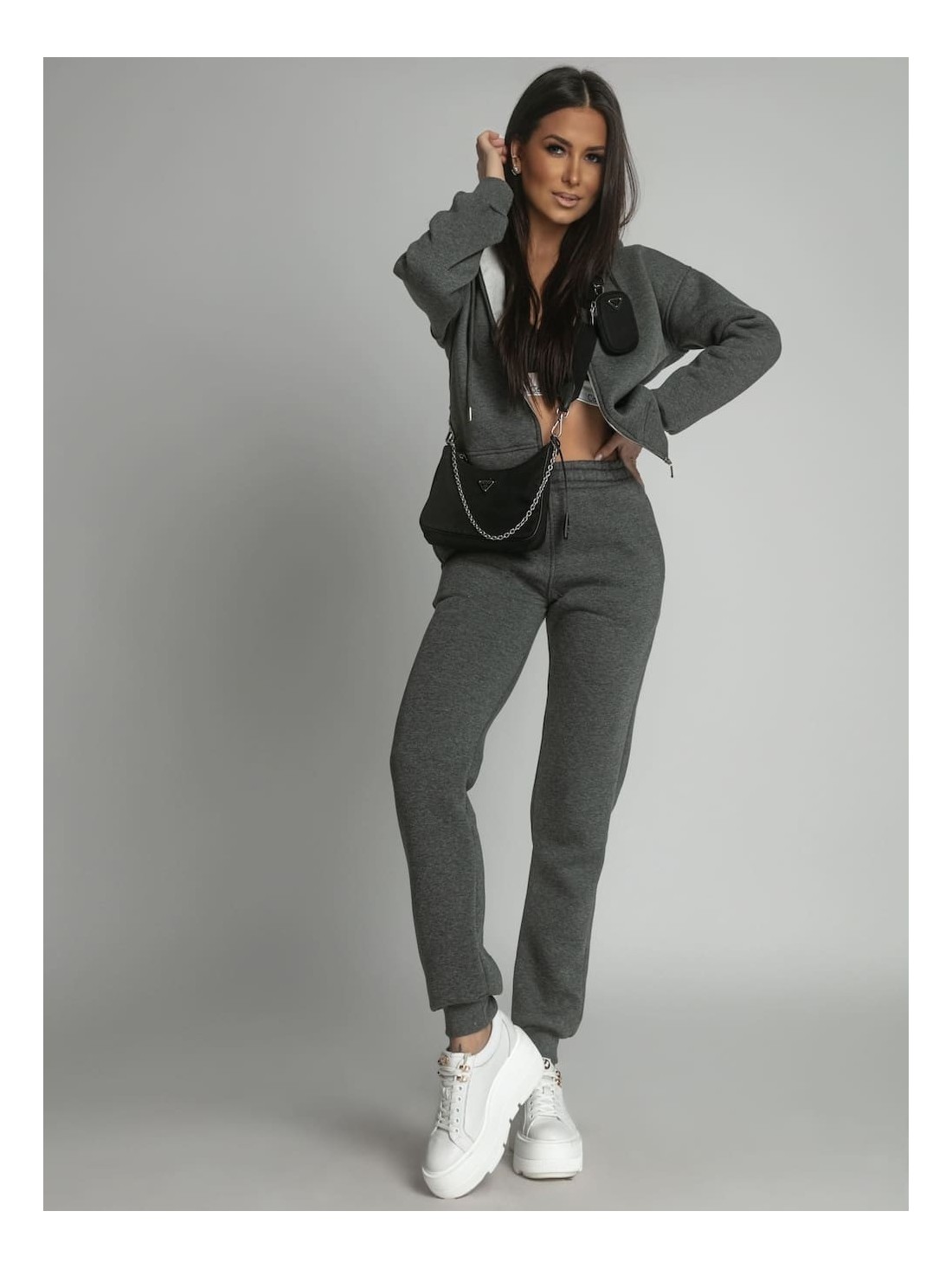 Women\'s insulated graphite tracksuit set FI761 - Online store - Boutique